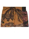 Dries Van Noten All Over Printed Swimwear With Elastic Waist In Brown