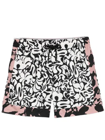 Dries Van Noten Printed Swin Shorts In Orange
