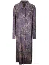 Dries Van Noten Jacquard Ankle-length Coat In Blue