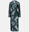 Dries Van Noten Womens Dark Green Rolanas Jacquard Woven Trench Coat In Green