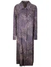 Dries Van Noten Jacquard Ankle-length Coat In Purple