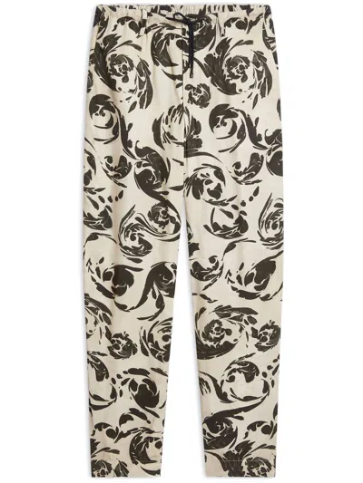 Dries Van Noten Printed Trousers In Black