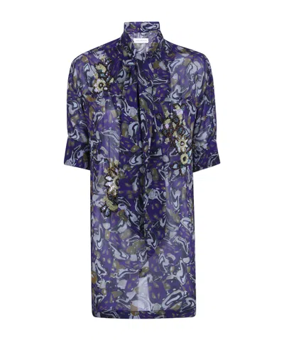 Dries Van Noten Printed Tunic In Purple
