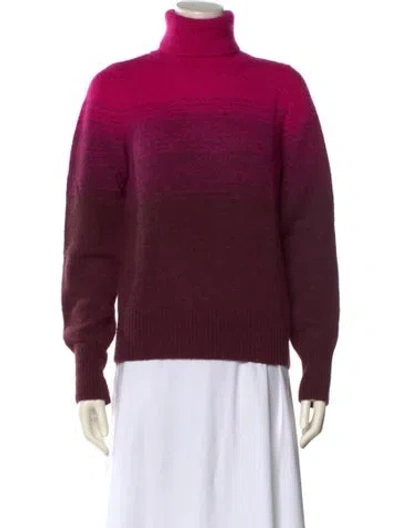 Pre-owned Dries Van Noten Printed Turtleneck Sweater In Pink