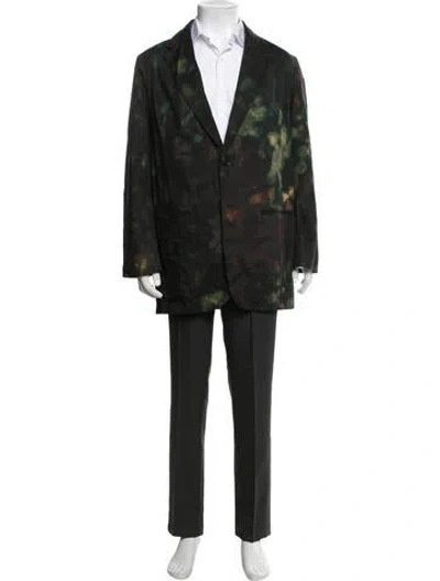 Pre-owned Dries Van Noten Printed Two-piece Blazer In Black