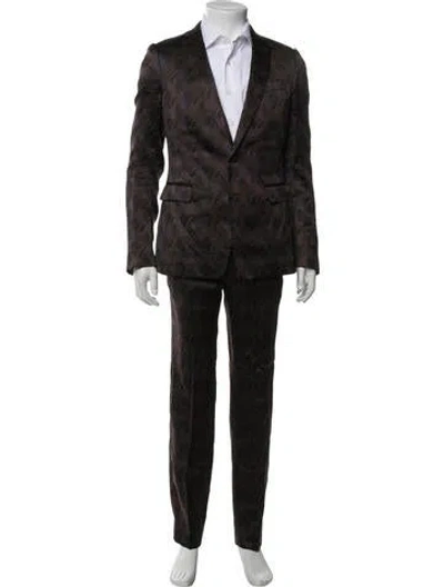 Pre-owned Dries Van Noten Printed Two-piece Suit In Brown
