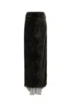 Dries Van Noten Printed Velvet Salix Skirt In Black