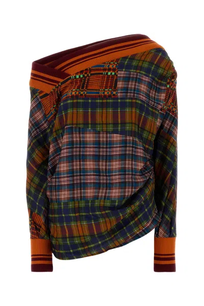 Dries Van Noten Printed Viscose Blouse In Brown