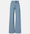 Dries Van Noten Printed Wide-leg Jeans In Blue