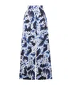Dries Van Noten Pila Printed Matte Satin Trousers In Blue