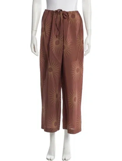 Pre-owned Dries Van Noten Printed Wide Leg Pants In Pink