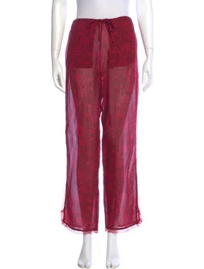Pre-owned Dries Van Noten Printed Wide Leg Pants In Pink
