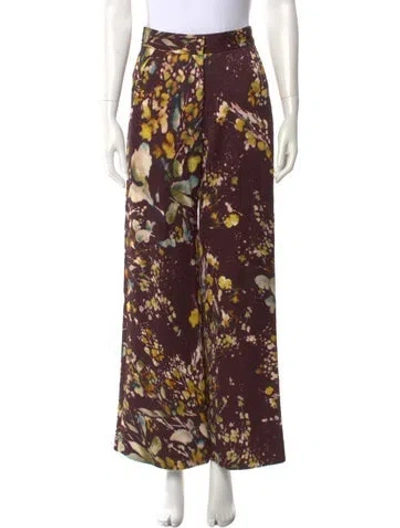 Pre-owned Dries Van Noten Printed Wide Leg Pants In Purple