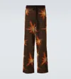 Dries Van Noten Printed Wool-blend Sweatpants In Brown