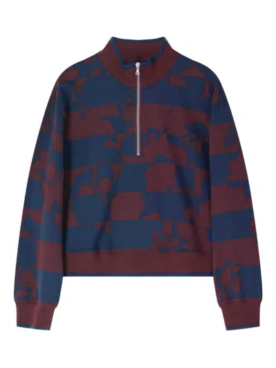 Dries Van Noten Printed Zipped Sweatshirt In Blue
