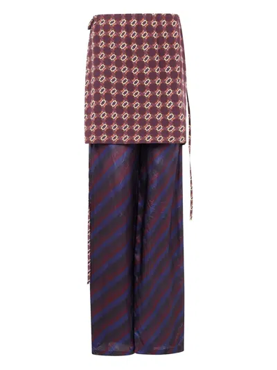 Dries Van Noten Fitted Drawstring Pants In Multi