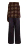 Dries Van Noten Pritty Striped Silk-blend Straight-leg Pants In Navy