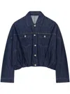 Dries Van Noten Puffball-hem Denim Jacket In Blue