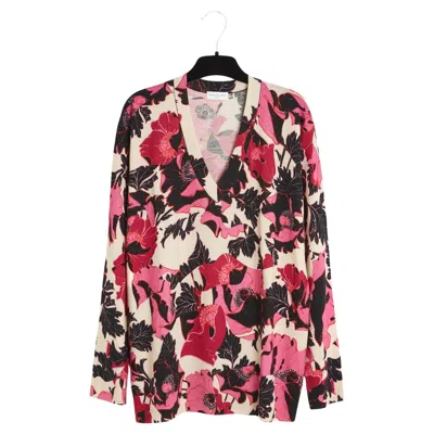 Pre-owned Dries Van Noten Pull V Oversize Fr36 Anemone Wool V Neck Sweater Knit Uk8 Us6 In Pink