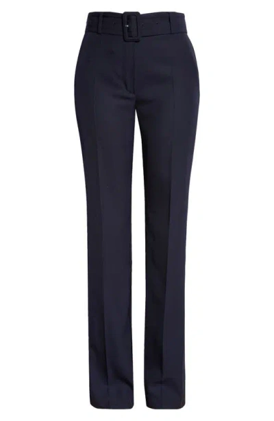 Dries Van Noten Pulla Belted Tailored Trousers In Navy 509
