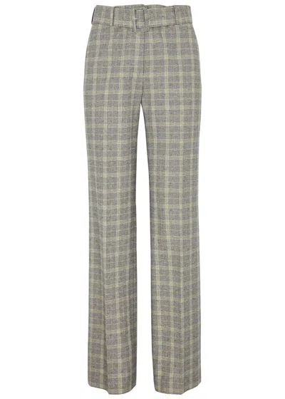 Dries Van Noten Check-pattern Belted Trousers In Black