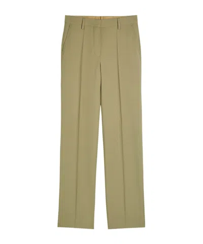 Dries Van Noten Pulla Straight-leg Wool-blend Trousers In Green