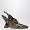 Dries Van Noten Pumps With A Wedge In Printed Leather In Beige