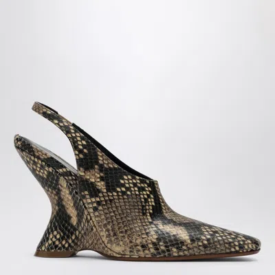 DRIES VAN NOTEN DRIES VAN NOTEN PUMPS WITH A WEDGE IN PRINTED LEATHER