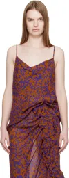Dries Van Noten Purple & Orange Pattern Camisole In Multi