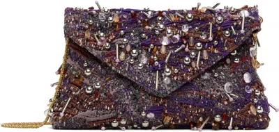 Dries Van Noten Purple & Red Embellished Envelope Bag In 352 Red