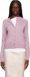 Dries Van Noten Purple Cotton Cardigan In 301 Old Rose