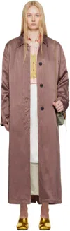 Dries Van Noten Purple Cupro Twill Coat In 811 Taupe