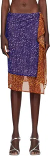 Dries Van Noten Purple Double Layered Midi Skirt In 401 Purple