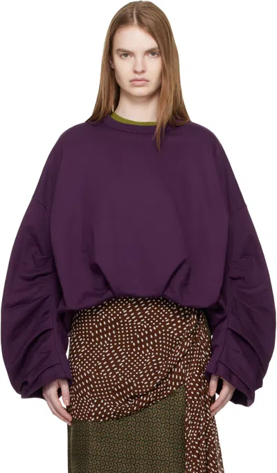 Dries Van Noten Purple Draped Sweatshirt