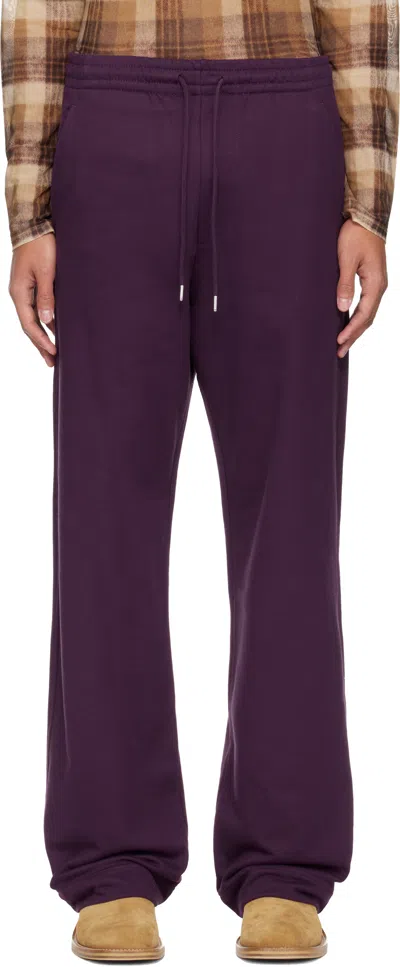 Dries Van Noten Purple Drawstring Sweatpants