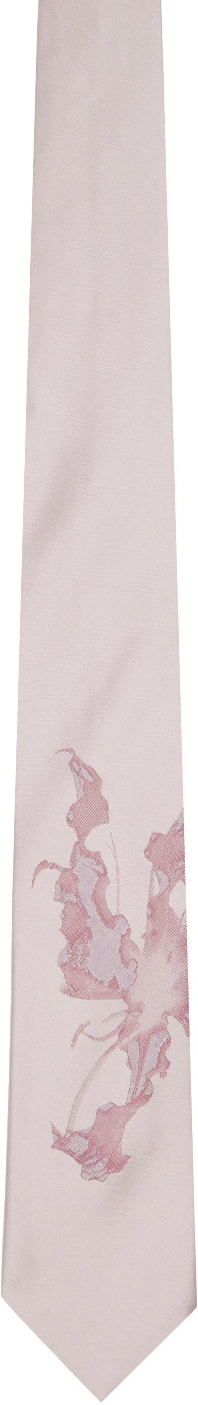 Dries Van Noten Purple Floral Tie In Pink