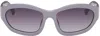 Dries Van Noten Purple Linda Farrow Edition Goggle Sunglasses In Lilac/silver/purple