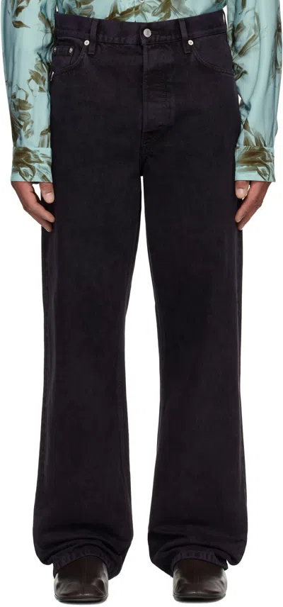 Dries Van Noten Purple Loose Fit Jeans In Black