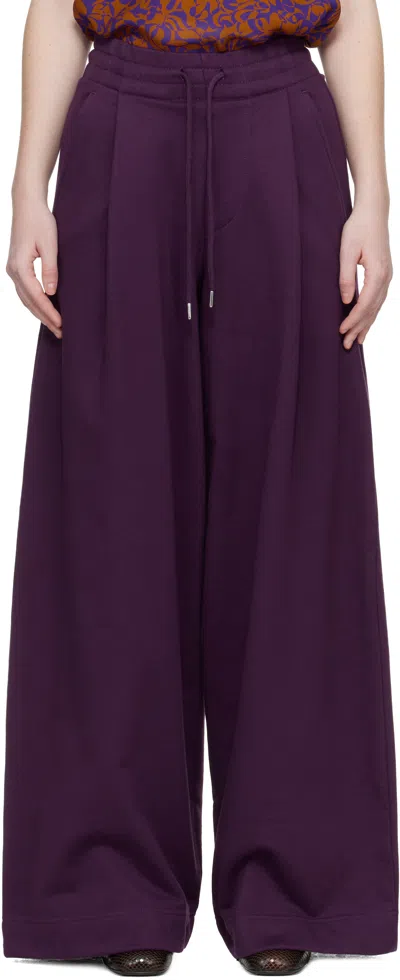 Dries Van Noten Purple Loose Sweatpants
