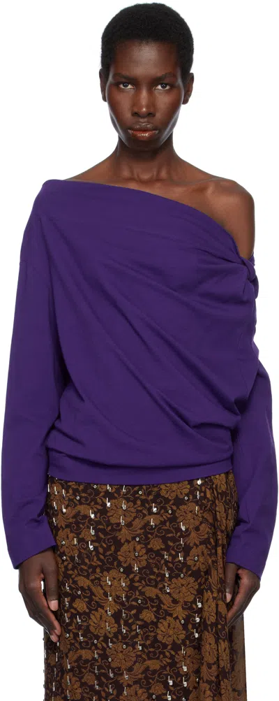 Dries Van Noten Purple Off-shoulder Top In 401 Purple