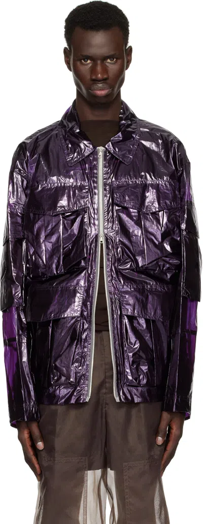 Dries Van Noten Purple Overdyed Transparent Jacket In 401 Purple