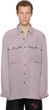 Dries Van Noten Purple Oversized Cupro Shirt In Pink