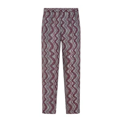 Dries Van Noten Purple Parkino Pants In Grey