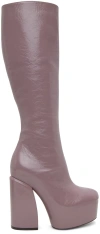 Dries Van Noten Purple Platform Boots In 403 Lilac