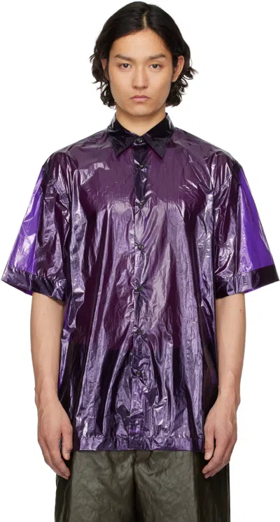 Dries Van Noten Purple Sheer Shirt In 401 Purple