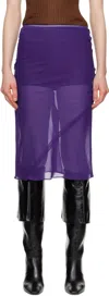 Dries Van Noten Purple Silk Midi Skirt In 401 Purple