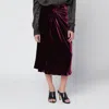 Dries Van Noten Womens Violet Velvet Twisted Woven Midi Skirt In Purple