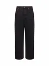 Dries Van Noten Purple Washed Cotton Denim Loose-fit Jeans In Black
