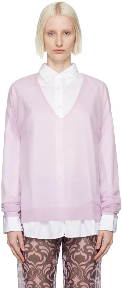 Dries Van Noten Purple Wool Sweater In 403 Lilac