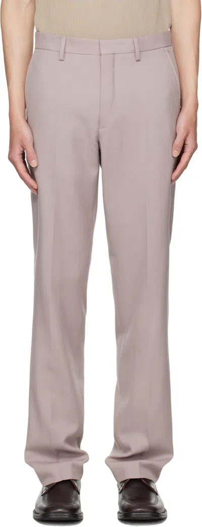 Dries Van Noten Purple Wool Trousers In Pink